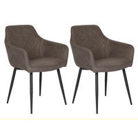 POLSTERSTUHL Grau 2er Set - Grau, Textil (57/65/57cm) - Home Collective