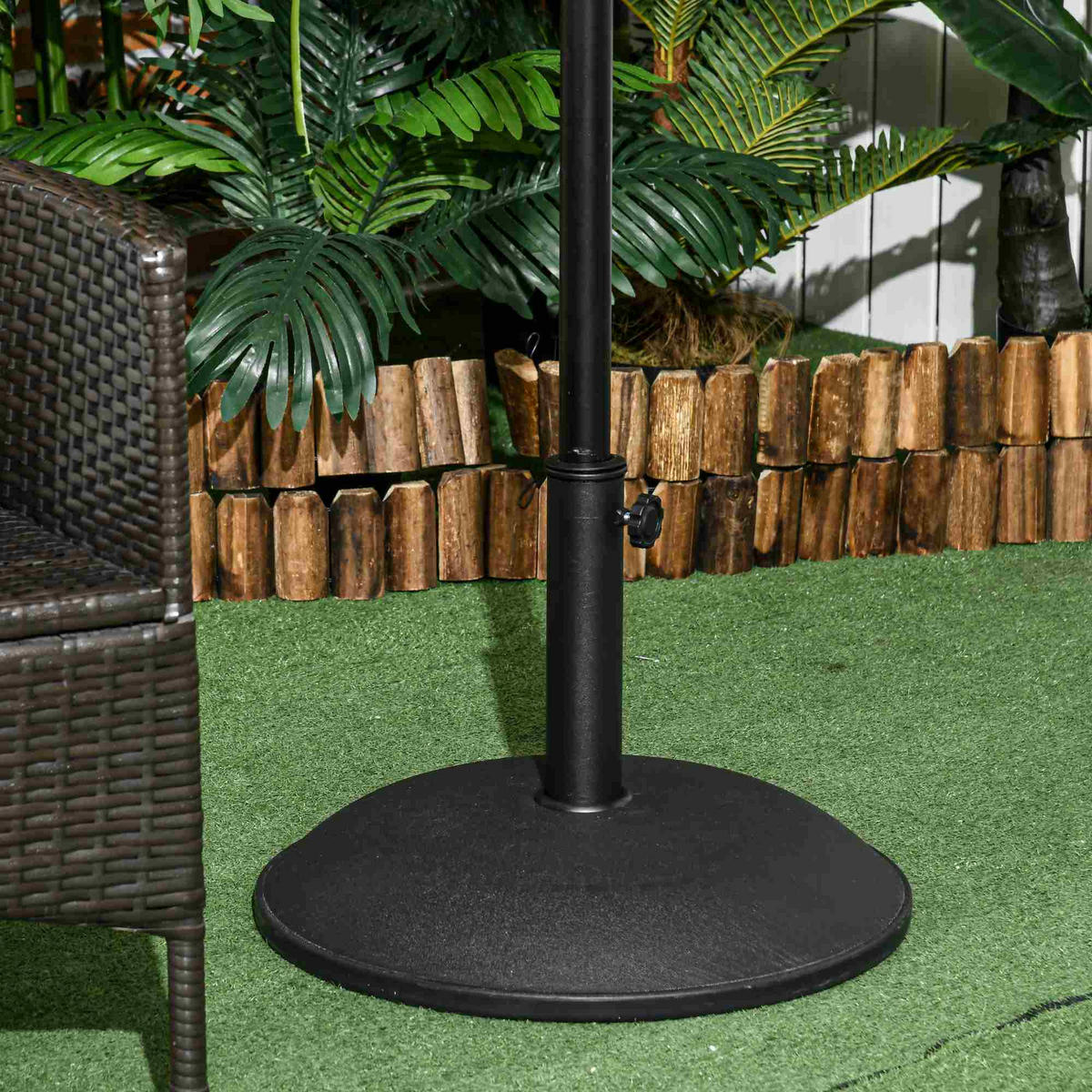 SONNENSCHIRMFUSS Basis 20kg Stahlrohr(Modell1) - Schwarz, Kunststoff (49/49cm) - Outsunny