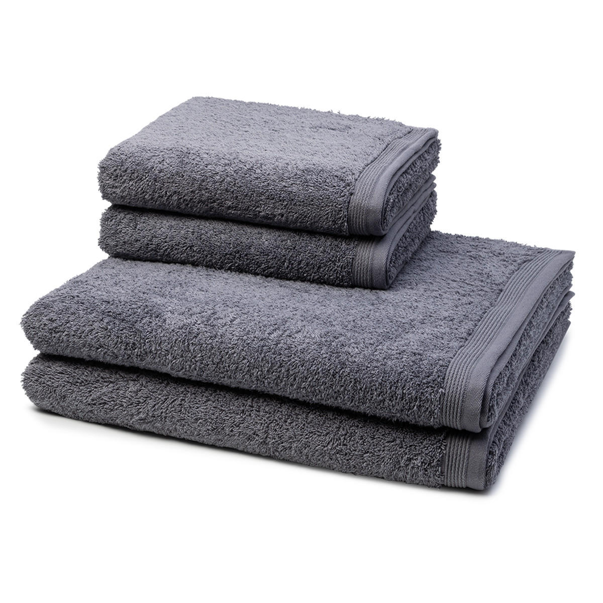FROTTIERSET Superwuschel 4-teilig - Grau, Textil (50/100cm) - MÖVE