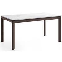 ESSTISCH Elan rechteckig ausziehbar verlängerbar mit Braunen Metallbeinen, Marmor Weiß 180-270/90/76 cm - Ecru/Weiß, Holzwerkstoff/Metall (90/270/76cm) - WFL GROUP