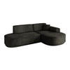 ECKSOFA Ottomane Rechts MARI-L1-v3 - 232x163x81 cm Schwarz Velours - Schwarz, Holzwerkstoff/Kunststoff (232/163cm) - ALTDECOR