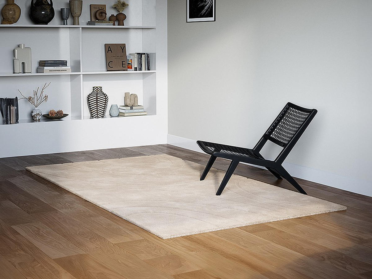 WOHNZIMMERTEPPICH - 160 cm x 120 cm - Stoff - Beige PAOLISI - Beige, Textil (160/120cm) - Vente-Unique