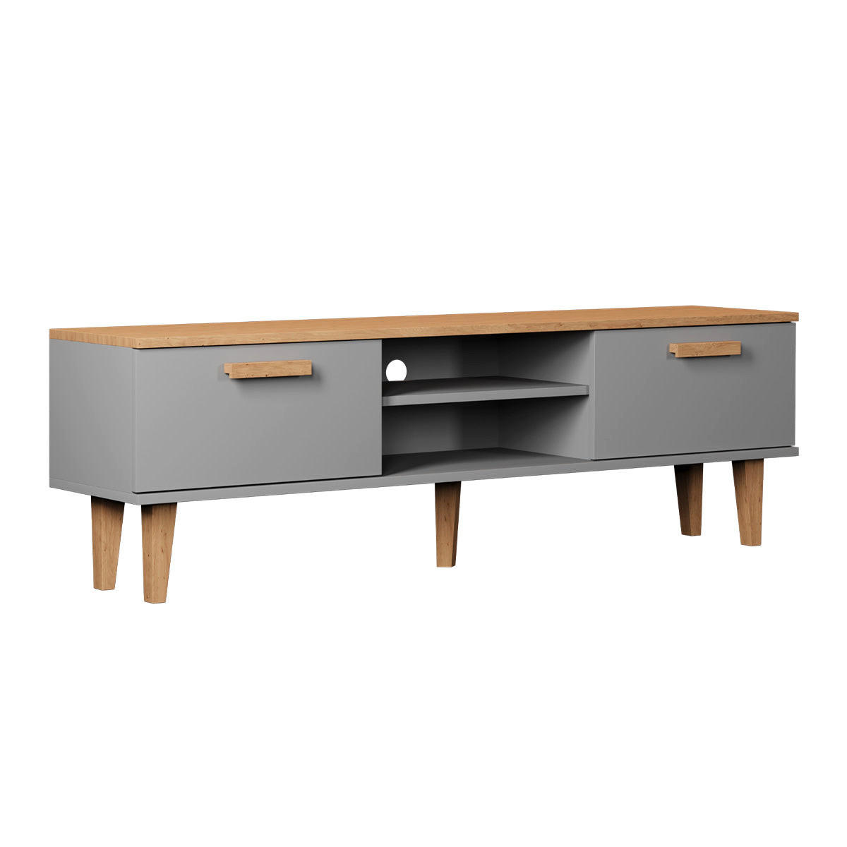 TV STOLÍK Denver Sivá - sivá, kompozitné drevo (160/47/35cm) - Petits-meubles