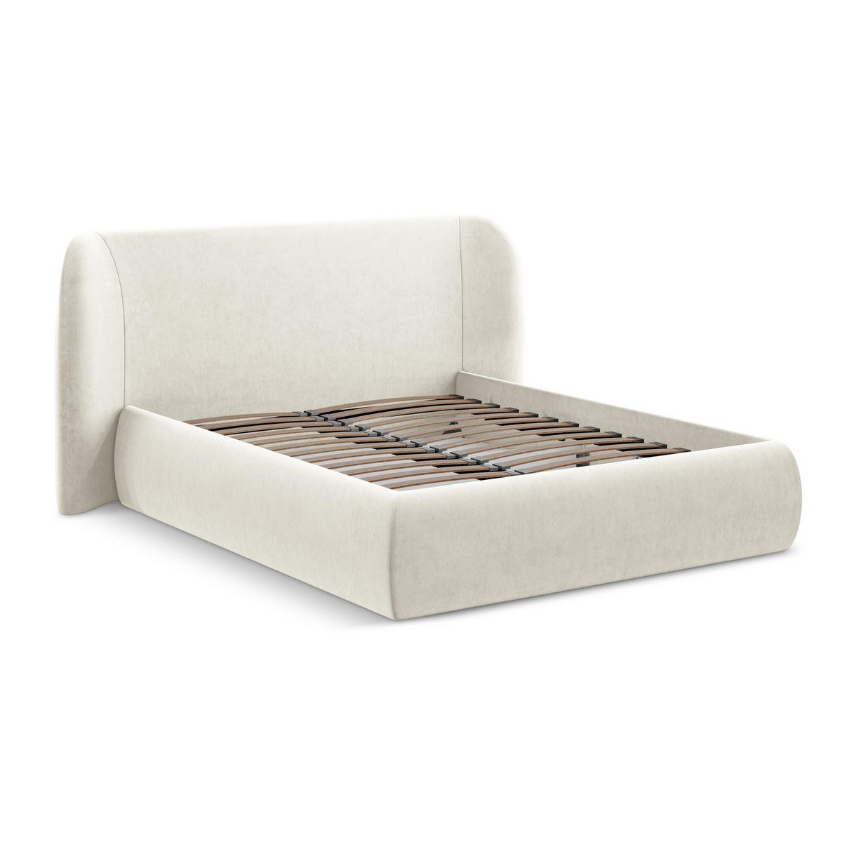 POLSTERBETT mit Bettkasten und Lattenrost 190x215 Beige - Beige/Creme, Kunststoff/Textil (140/200cm) - LaMiaSofa