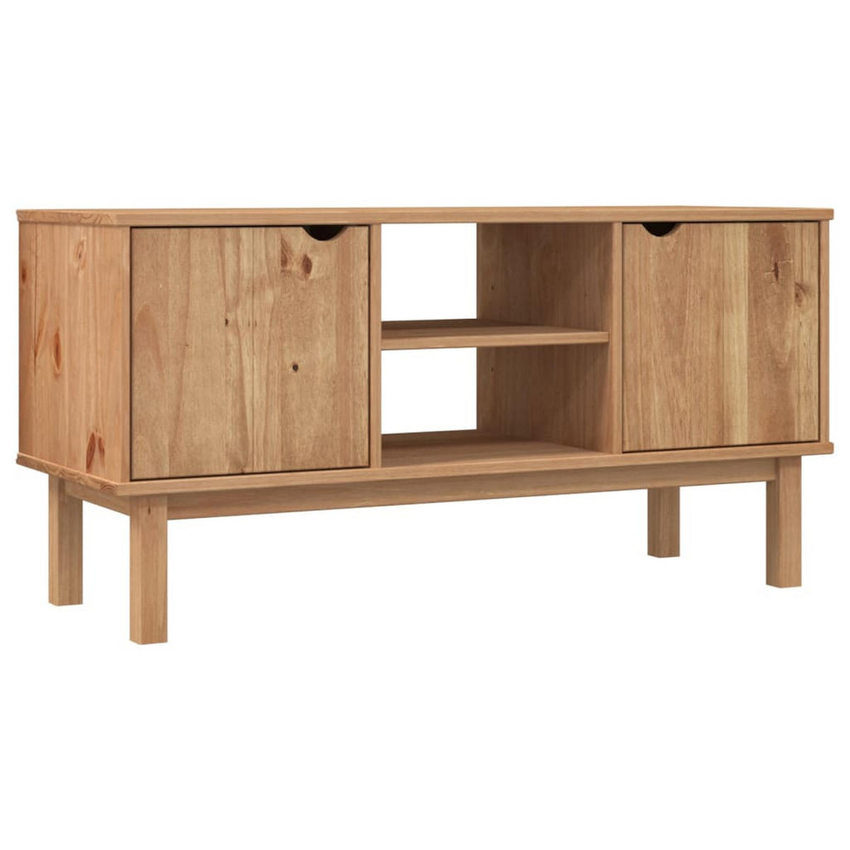 TV-SCHRANK Otta 113,5/43/57 Cm Massivholz Kiefer - Braun, Holz (113.5/57/43cm) - vidaXL