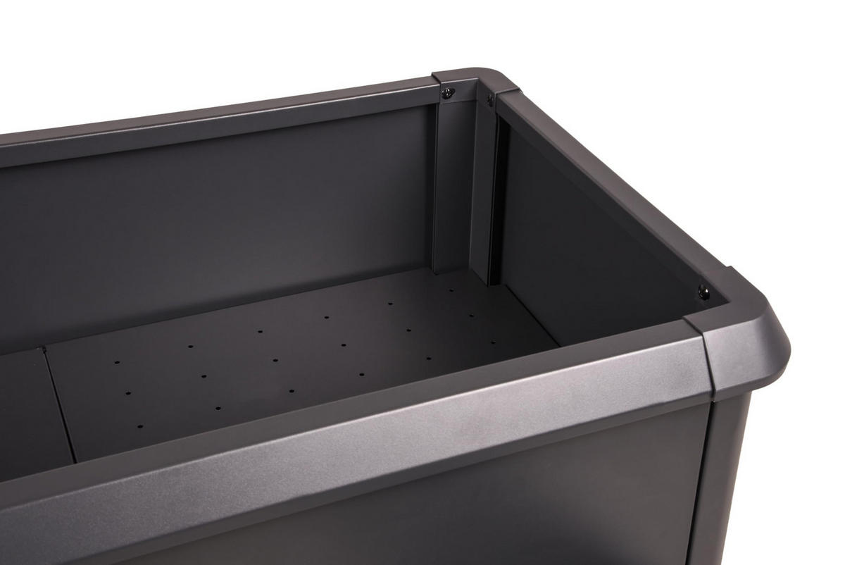 HOCHBEET Nora mit Schrank Abschließbar Anthrazit Stahl - Anthrazit, Metall (57/78/107cm) - DELUKE