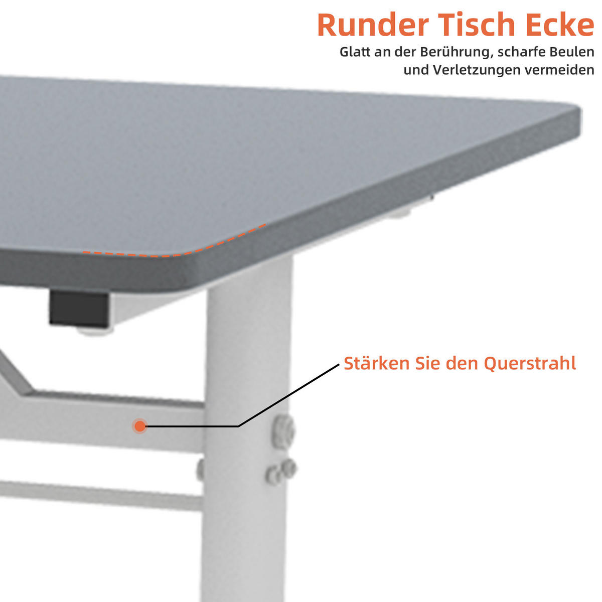 SCHREIBTISCH in Grau Kinderschreibtisch mit kompaktem Design für Arbeitszimmer und Büro, B80/T60/H90 cm - Weiß/Grau, Holzwerkstoff/Metall (60/80/90cm) - STILVORA