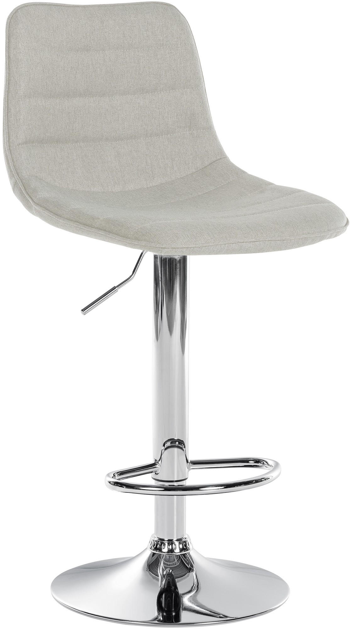 BARHOCKER Stoff creme - Chromfarben/Creme, Textil/Metall (45/89/46cm) - CLP