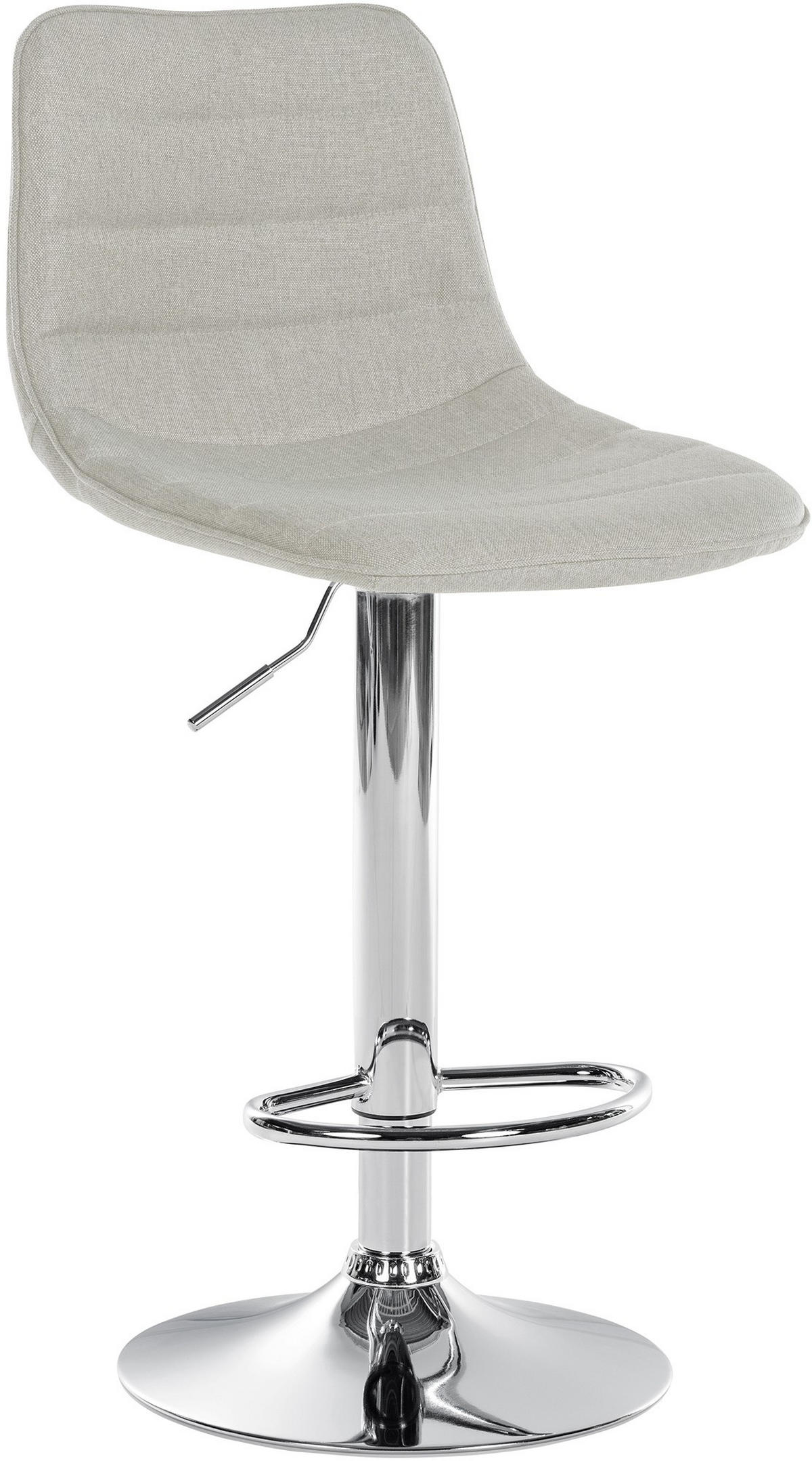 BARHOCKER Stoff creme - Chromfarben/Creme, Textil/Metall (45/89/46cm) - CLP