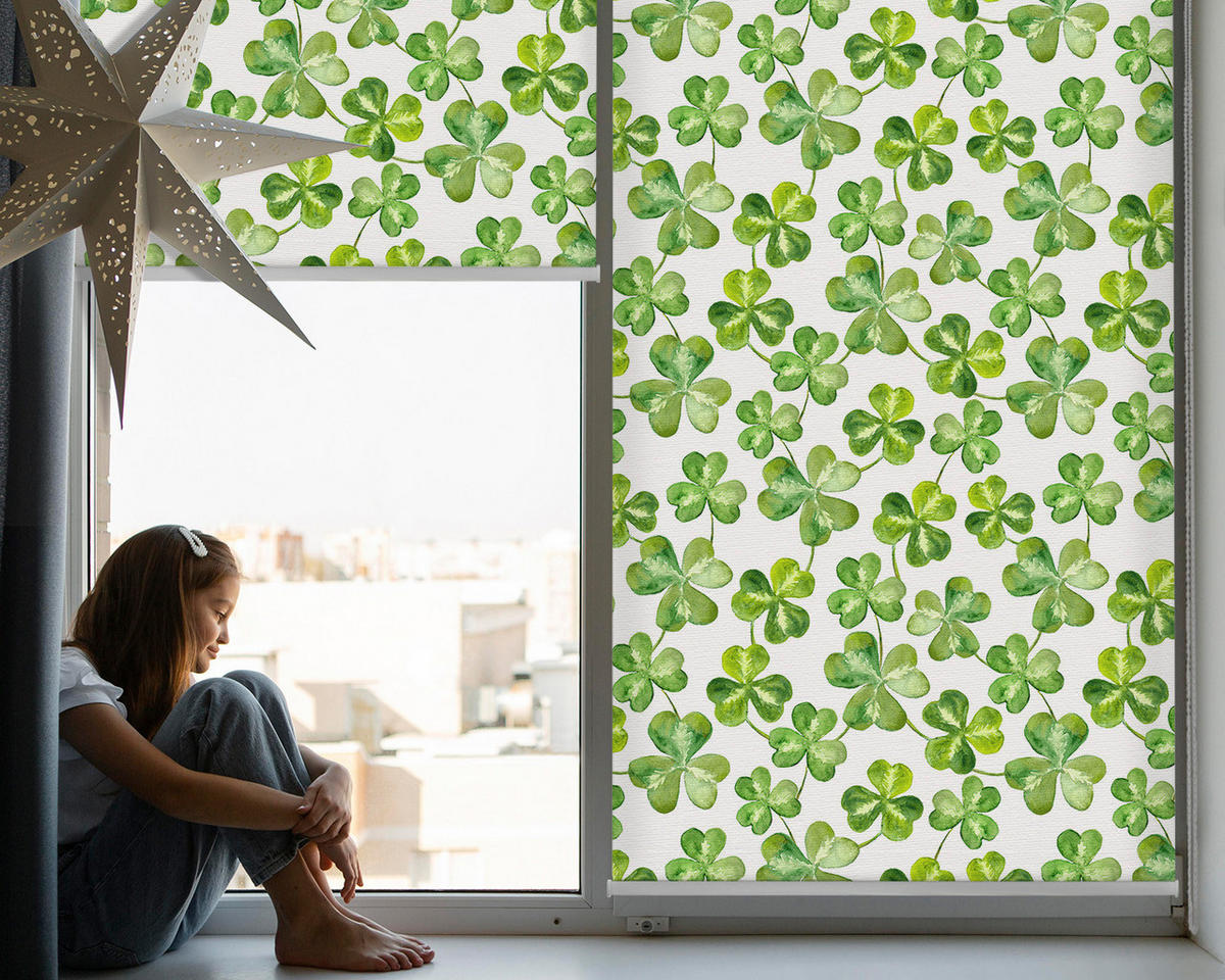 VNÚTORNÁ roleta - okenná roleta - roleta - 60x140 cm - Šťastný ďatelina - zelená, plast (60/140/0.5cm) - TULUP
