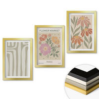WANDBILDER 3er Set - 20x30 cm Goldrahmen - Botanische Motive, Pariser Minimalismus - Goldfarben, Kunststoff (20/30cm) - ArtPrintCave