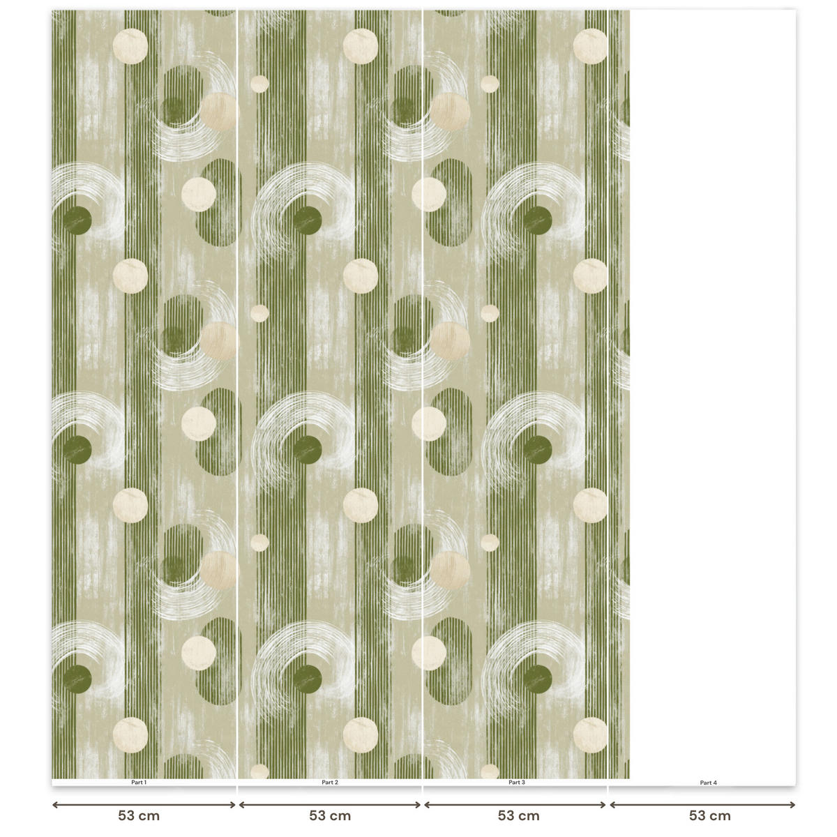 TAPETE - Künstlerisch - Modern - Grün - 160x220 cm - Olivgrün, Papier (160/220cm) - OnlyWow