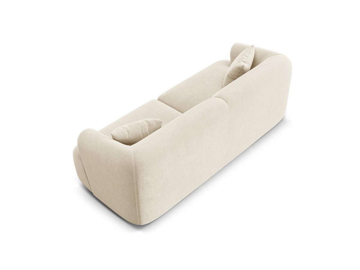 MODULARES-SOFA Campi aus Samt leichtes beige 3 Sitzplätze - Creme, Textil (90/70/220cm) - Cosmopolitan Design