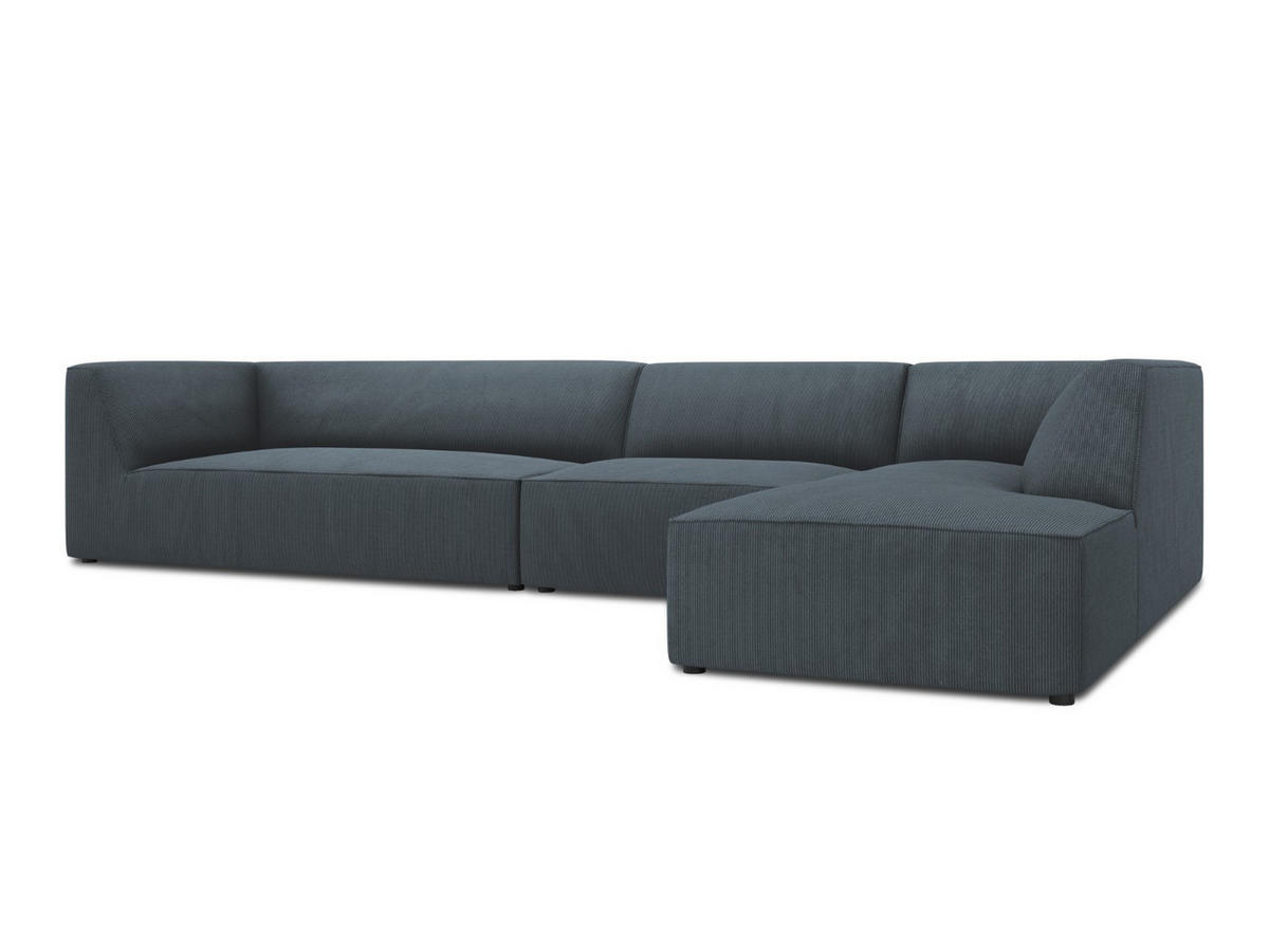 ECKSOFA rechts Ruby aus Cord blau 5 Sitzplätze - Blau, Textil (180/366cm) - Micadoni