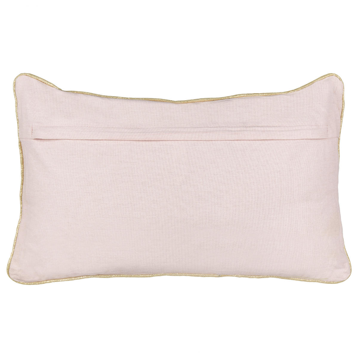 DEKOKISSEN 2er-Set Rosa 30/50 cm Alsobia - Pink/Goldfarben, Textil (30/50cm) - Beliani