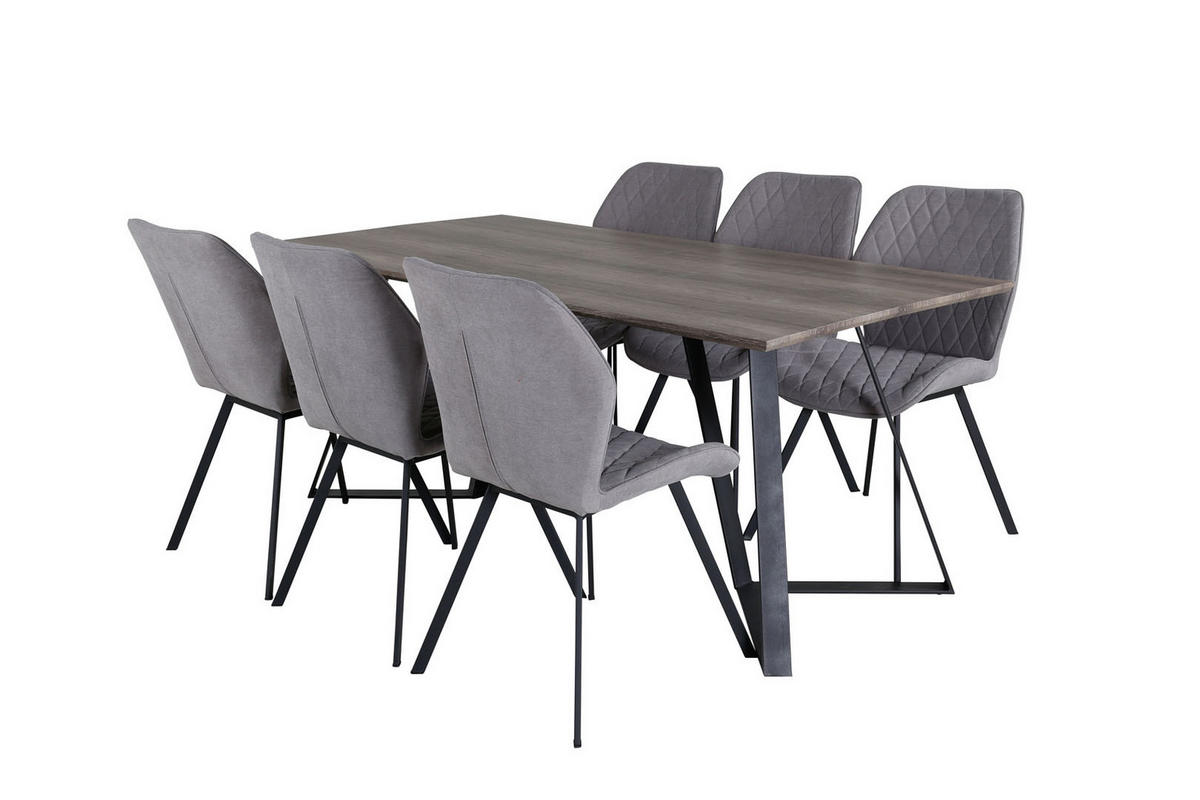 TISCHGRUPPE Grau - Grau, Holzwerkstoff (90/75/180cm) - ebuy24