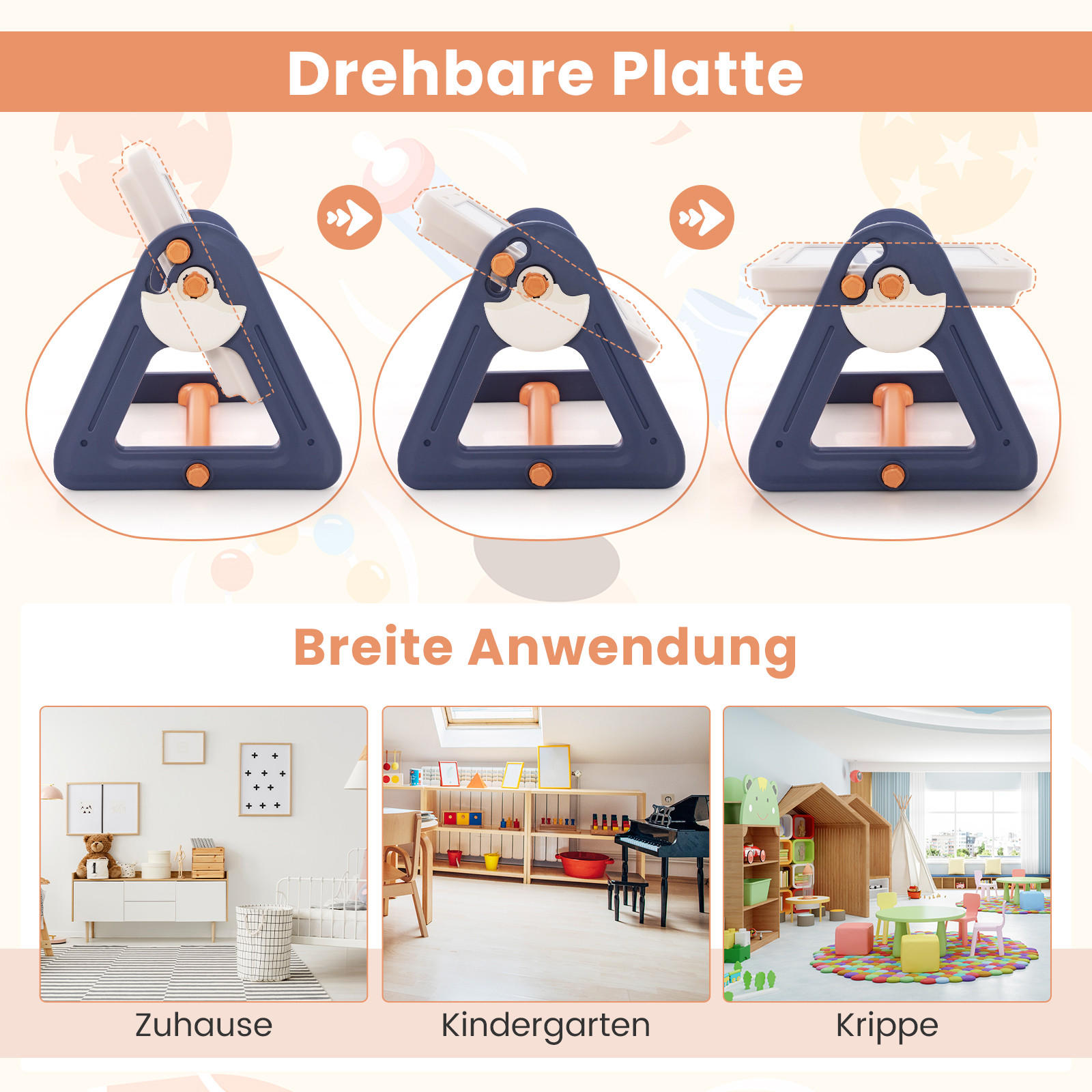 KINDERTISCH Mehrfarbig - Blau/Multicolor, Kunststoff (58/55/84cm) - COSTWAY