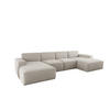 ECKSOFA U-Form Siena mit Stoff Artico Nata - Ecru, Holz (344/165cm) - Kaiser Möbel