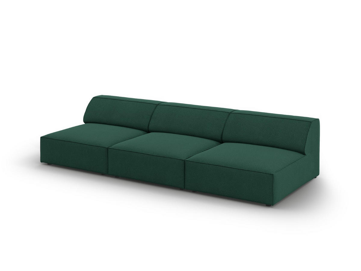 SOFA Jodie aus strukturiertem Stoff grün 3 Sitzplätze - Grün, Textil (102/70/240cm) - Micadoni