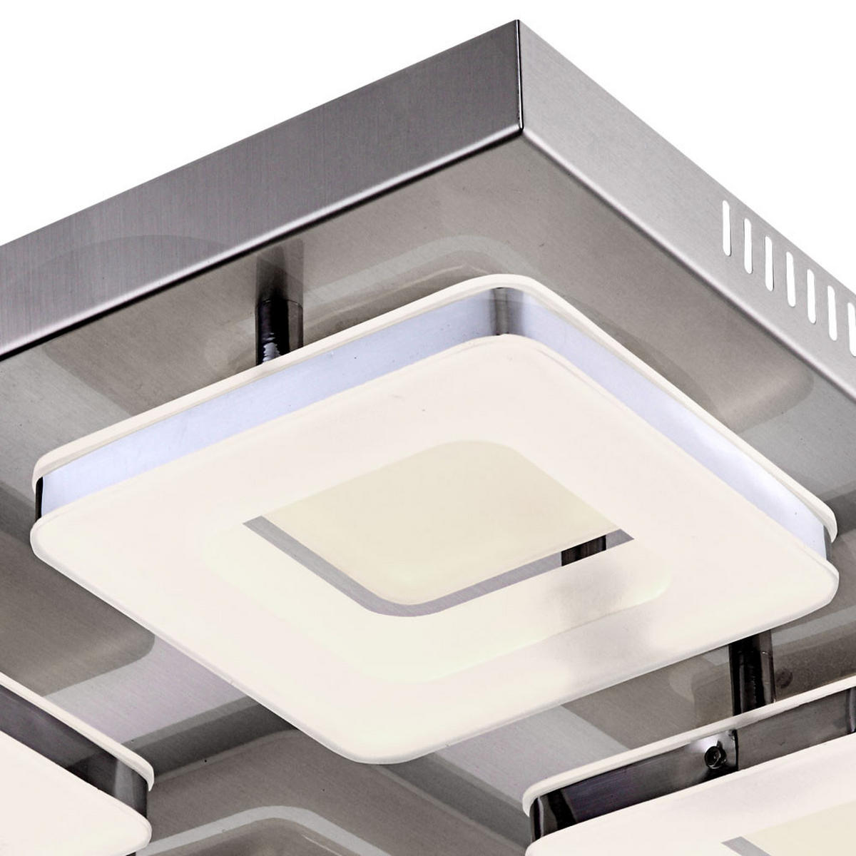 LED DECKENLEUCHTE Stahl Silber Chrom - Silberfarben, Metall (39/39/7.5cm) - Globo Lighting