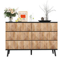 SIDEBOARD aus MDF/Spanplatte in Schwarz und Holzoptik mit 6 Schubladen, 120/40/85 cm,Naturfarben - Naturfarben, Holzwerkstoff (40/85/120cm) - Redom