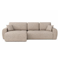ECKSOFA Mit Schlaffunktion Und Bettkasten L-Form Ivo L, Chenille-Stoff Artico, Beige, Links - Sandfarben, Holz (250/142cm) - Kaiser Möbel