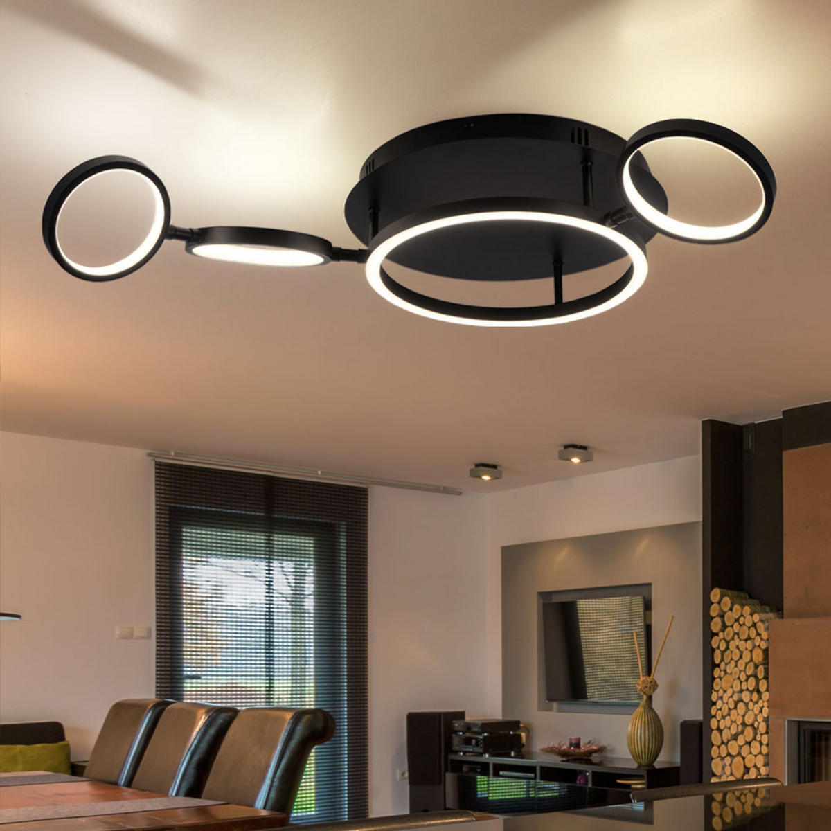 LED DECKENLEUCHTE Metall Schwarz - Schwarz, Metall (79/39/11.5cm) - Globo Lighting