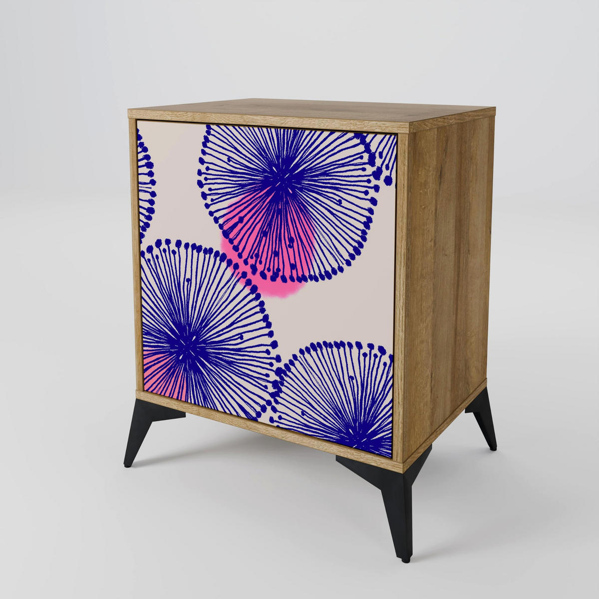 SIDEBOARD MAGIC NATURE, Eichefarben, 57,5x42x75,5 cm, Goldfarbene Metallfüße - Eichefarben/Goldfarben, Holzwerkstoff/Metall (57.5/75.5/42cm) - SpaceRebels