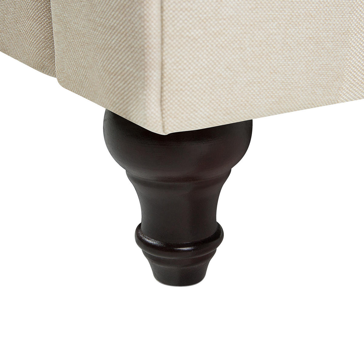 SESSEL Polsterbezug beige Chesterfield - Dunkelbraun/Beige, Textil (110/70/75cm) - Beliani