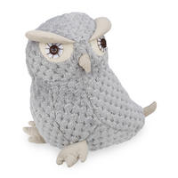 DÖRRSTOPP Grå uggla polyester sand 22 cm - Grå, Textil/Naturmaterial (21/17cm) - Relaxdays