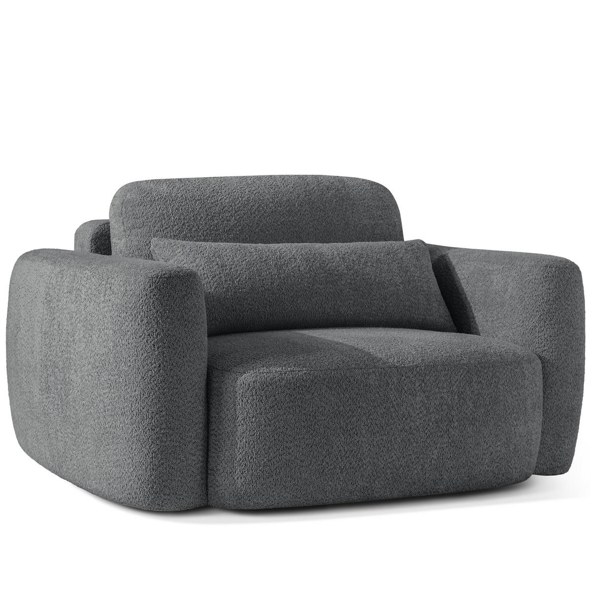 SESSEL ELOSA - Dunkelgrau, Holz/Textil (145/85/115cm) - KONSIMO®