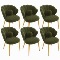 STUHL-SET 6 Stück Muschel-Design, DE-42124, Grün - Grün, Holzwerkstoff (62.5/83/60cm) - ComfortXL