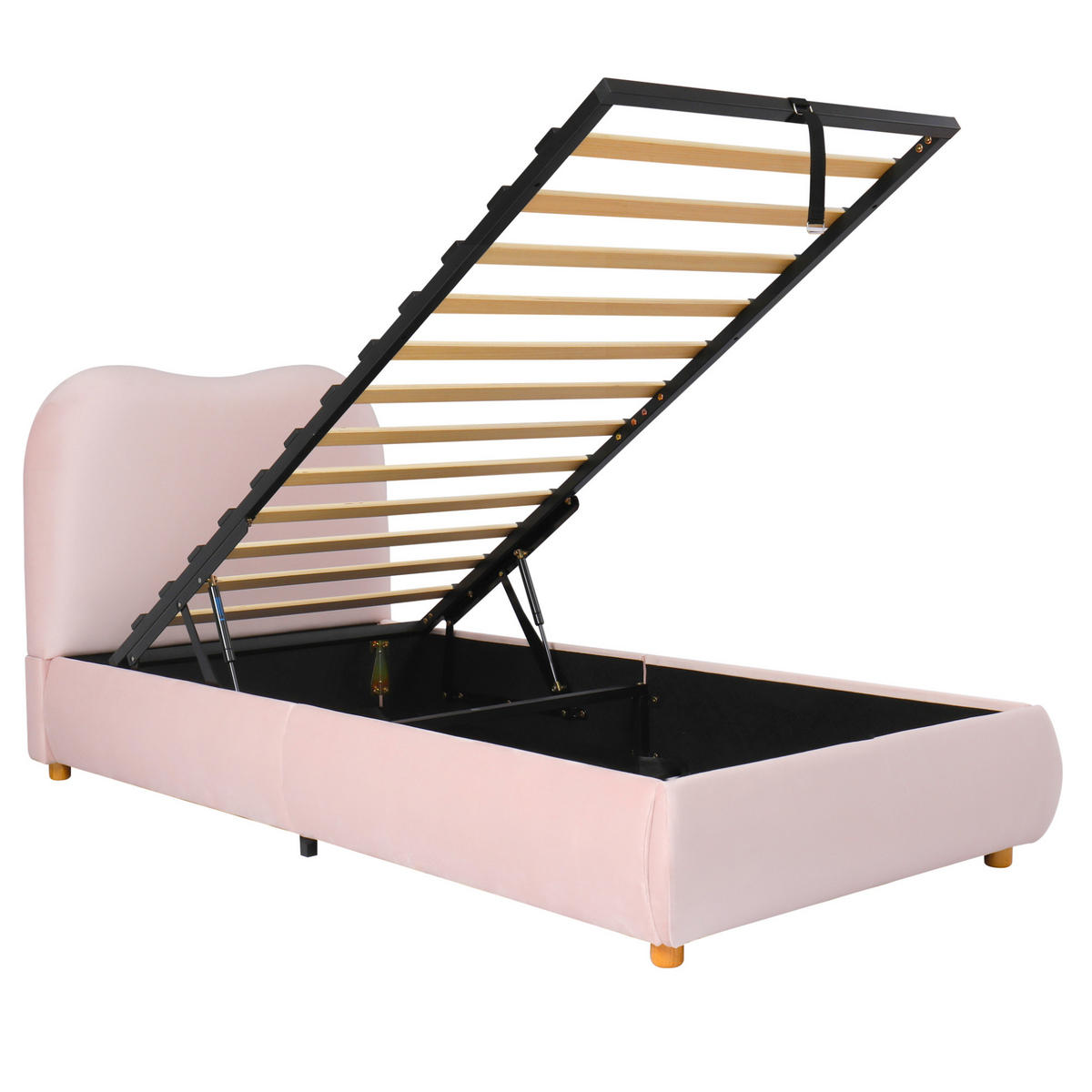 POLSTERBETT 160/200 cm aus Samt mit USB, Steckdosen und 2 Nachttischen Beige - Beige, Textil (160/200cm) - Modenvie