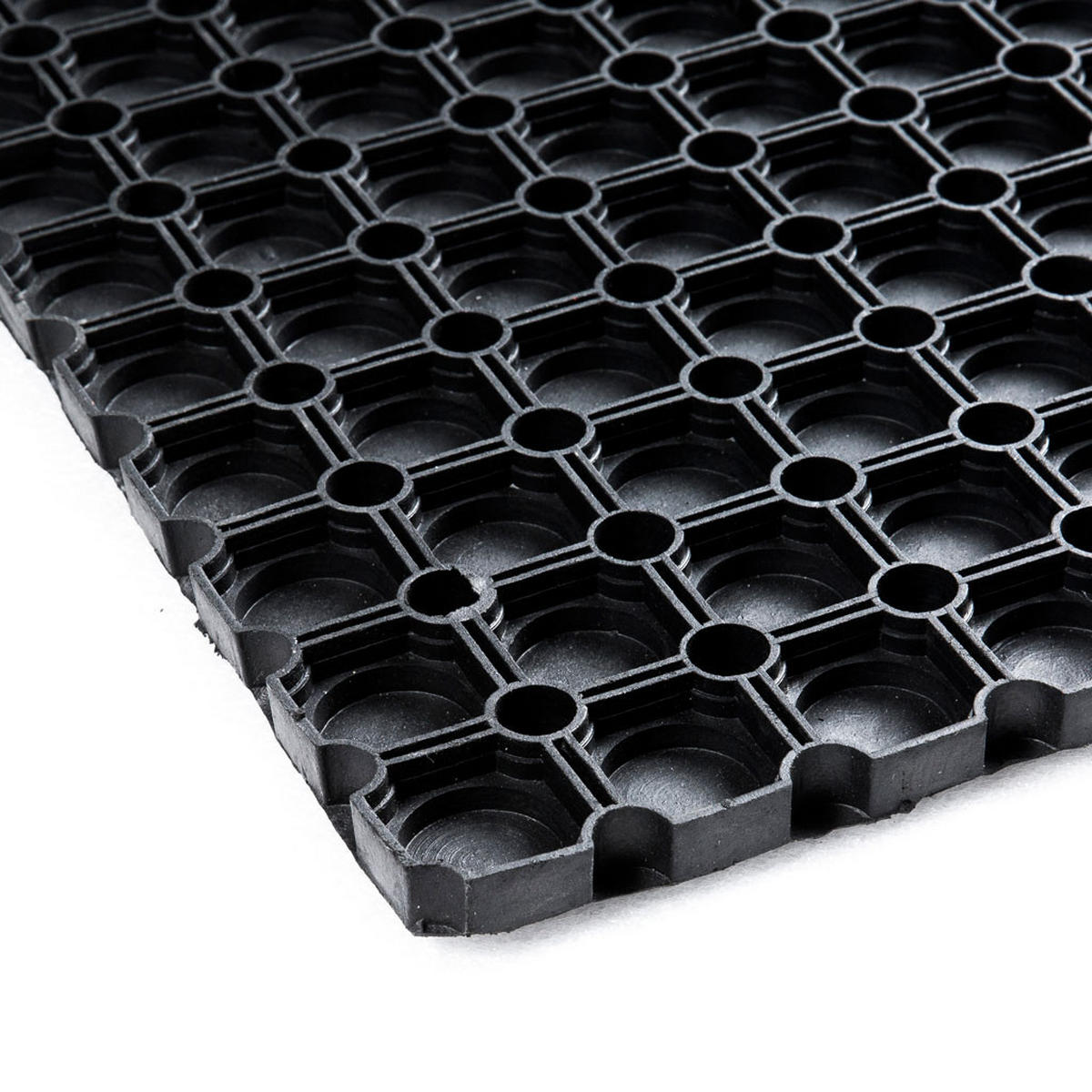 GUMMI RINGMATTE 40 x 60 cm Geschlossener Boden Schwarz - Schwarz, Naturmaterialien (60/40cm) - IVOL