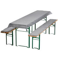 BIERBANKAUFLAGEN Set 240x90 cm Grau Kariert - Grau, Textil (90/240cm) - NYVI
