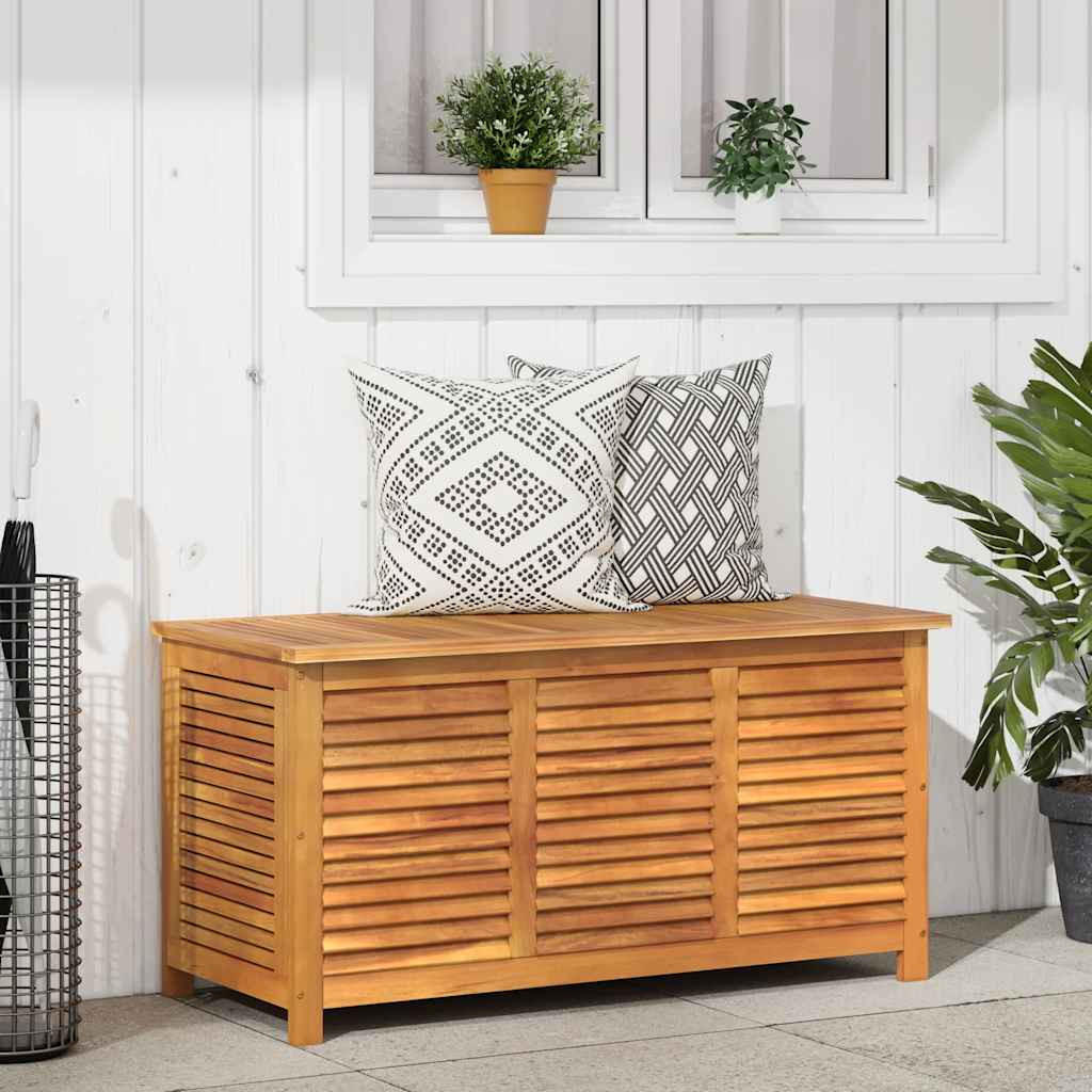 GARTENBOX mit Lüftungsschlitzen 113x50x56 cm Massivholz Akazie - Braun, Holz (113/56/50cm) - furnicato