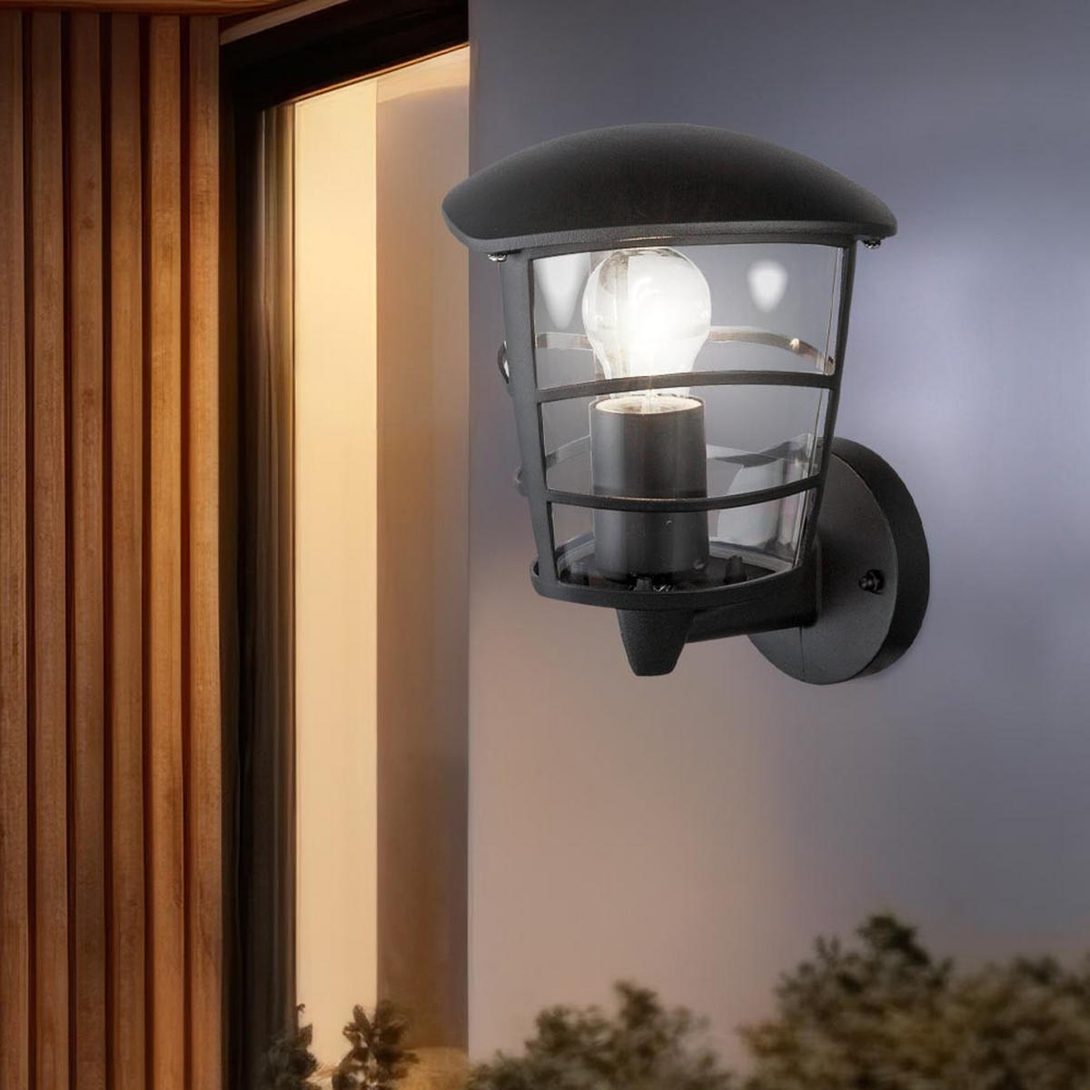 AUSSENLEUCHTE Aluminium Schwarz OMERO 2er Set - Schwarz, Metall (19.5/16.5/22.5cm) - Globo Lighting