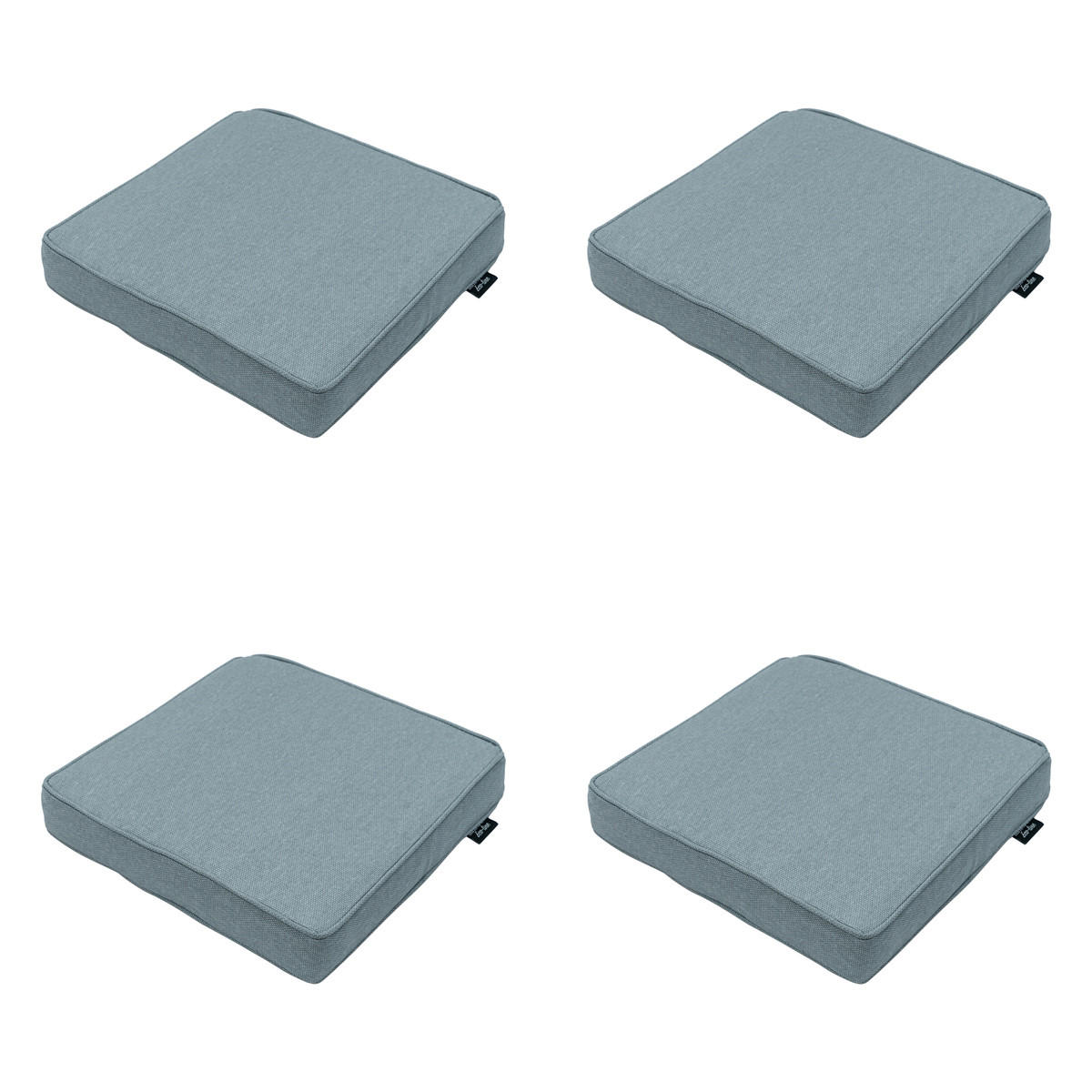 SITZKISSEN Canvas 40/40 cm 4er-Set - Silberfarben, Textil (40/7/40cm) - Madison