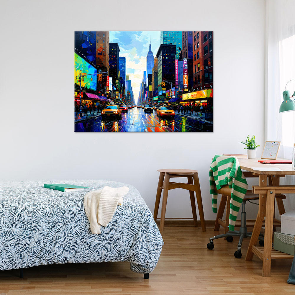 LEINWANDBILD New York City farbenfroh 60x40cm - Multicolor, Textil (60/40cm) - Feeby