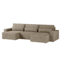 WOHNLANDSCHAFT DENVER U mini - Dunkelbeige - Beige, Holzwerkstoff (350/92/162cm) - Möblo