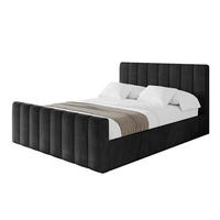POLSTERBETT mit Bettkasten, Fußteil und Lattenrost, Boxbett mit Matratze H3/H4 - STERA-Z 140x200 Schwarz - Schwarz, Holzwerkstoff/Textil (140/200cm) - ALTDECOR