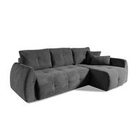 ECKSOFA Luna Dunkelgrau, mit Schlaffunktion - Dunkelgrau, Holzwerkstoff/Textil (252/155cm) - Bettso