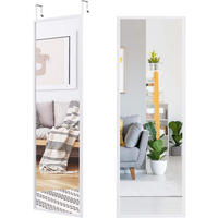 WANDSPIEGEL Türspiegel Weiß - Weiß, Glas (2/107/37cm) - COSTWAY