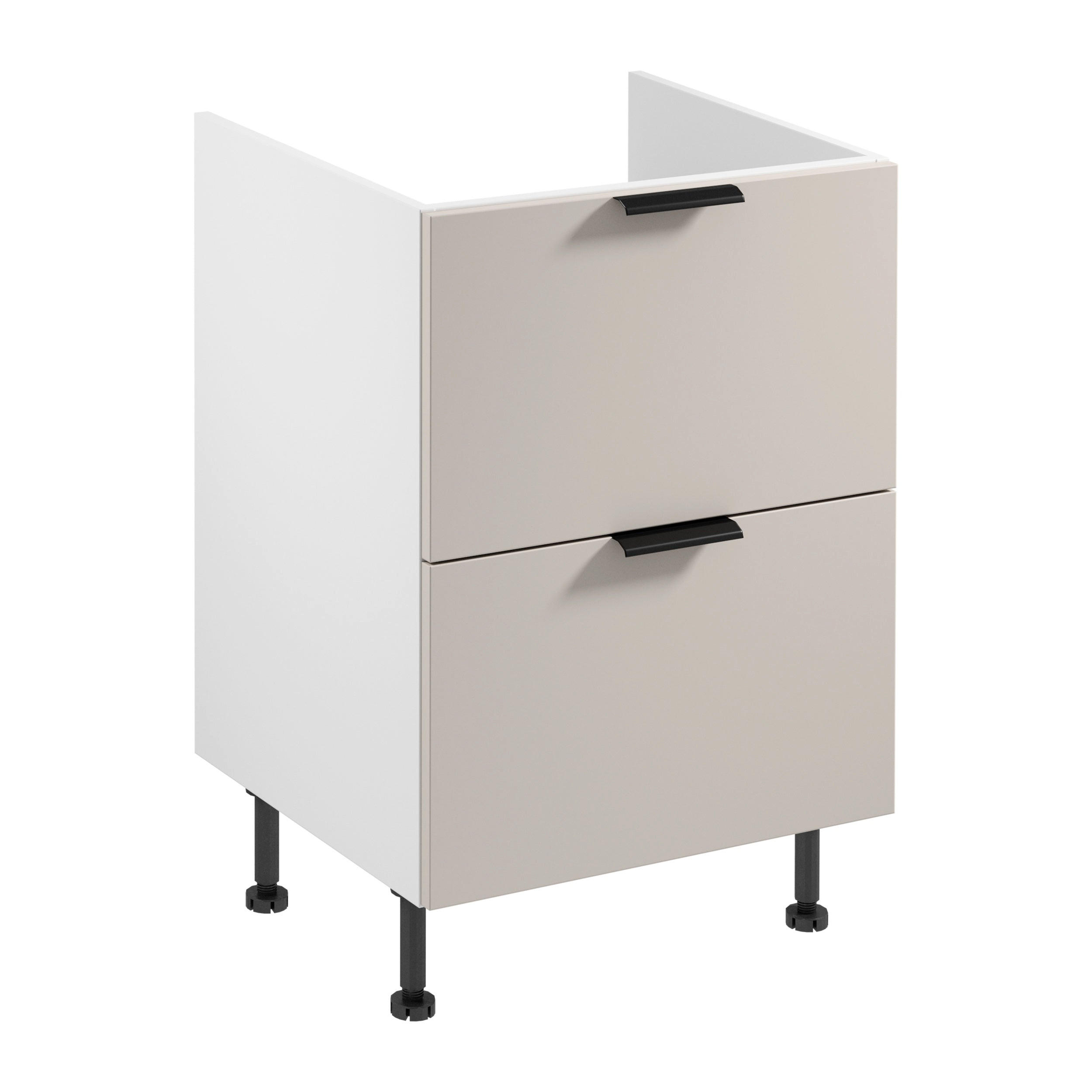 Royal24_Markt Spülenunterschrank Weiß, Beige 60x87x52 cm