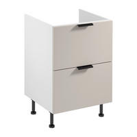 SPÜLENUNTERSCHRANK D60IN AX – Sorento Weiß Beige – Weiß / Beige - Beige/Weiß, Holzwerkstoff (60/87/52cm) - ROYAL24_MARKT