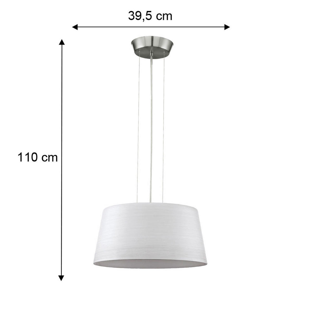 LED HÄNGELEUCHTE BIBRO Silber Glas - Silberfarben, Glas (39.5/39.5/110cm)