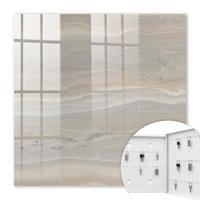 SCHLÜSSELBOX Weiß 30x30 cm – Türöffnung nach rechts - Beige Wellen - Beige, Metall (30/30/5cm) - TULUP