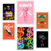 POSTER Set Mit 6 Grafiti Pop Warhol Lakers A3 & A4 Weißer Rahmen - Weiß, Papier (29/3cm) - Nacnic