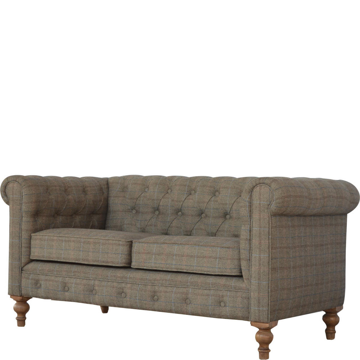 CHESTERFIELD-SOFA 2-Sitzer - Messingfarben/Braun, Holz/Metall (150/76/80cm) - Artisan Furniture
