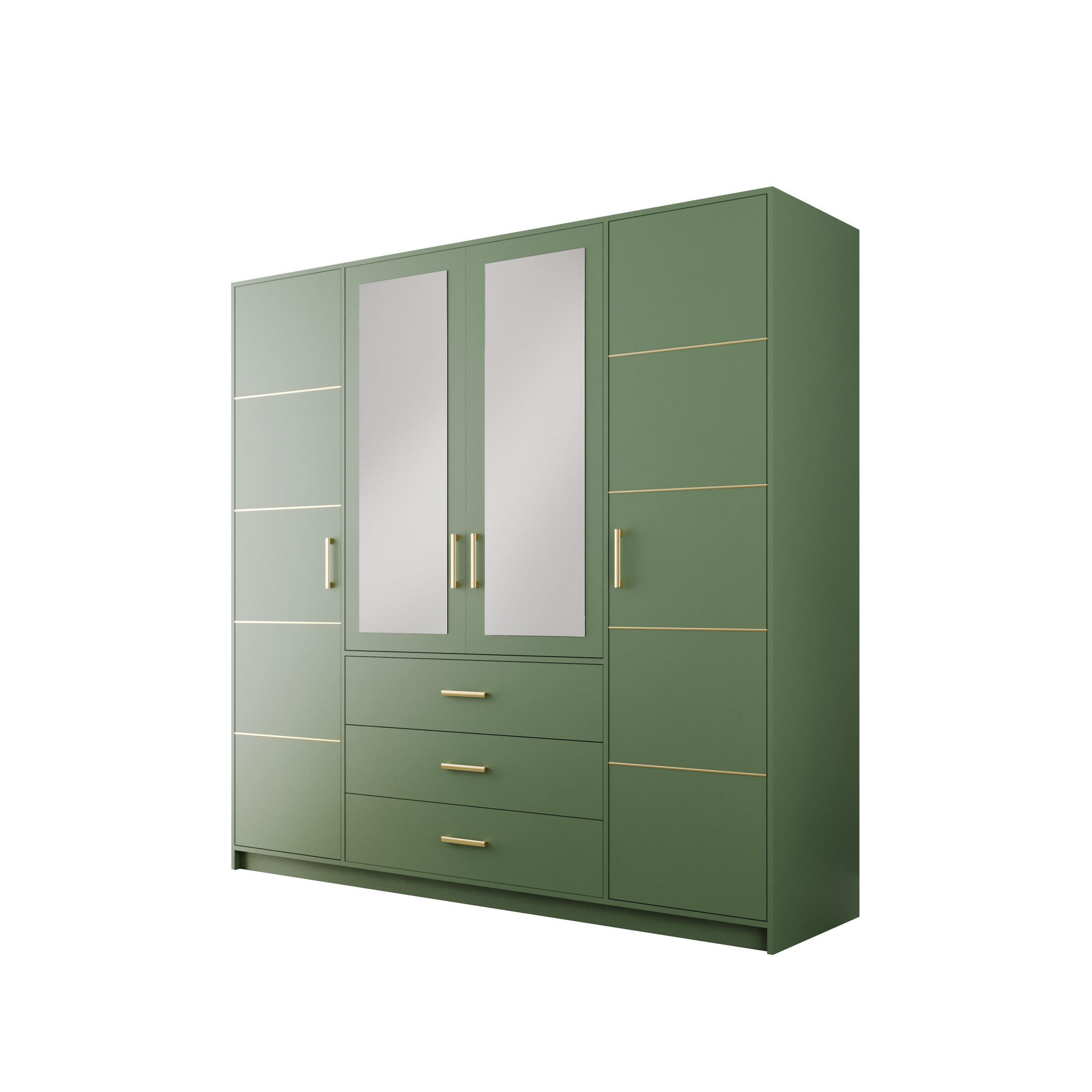 Masseno Drehtürenschrank Grün 147x200x57.5 cm